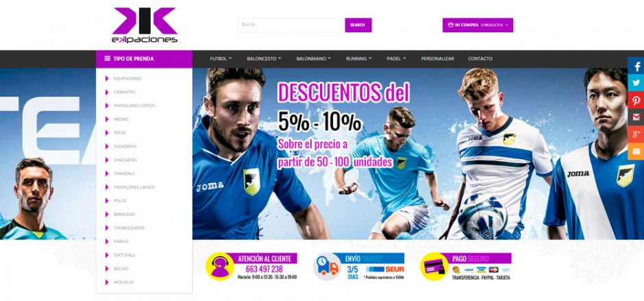 Tectónico choque Conflicto Ekipaciones y ropa deportiva - Tienda online
